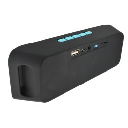 Ηχείο Φορητό Bluetooth HMC-S208 2x3W/4Ω με Ραδιόφωνο, Audio-In, Ανοιχτή Ακρόαση και Υποδοχή USB Μαύρο-Μπλέ